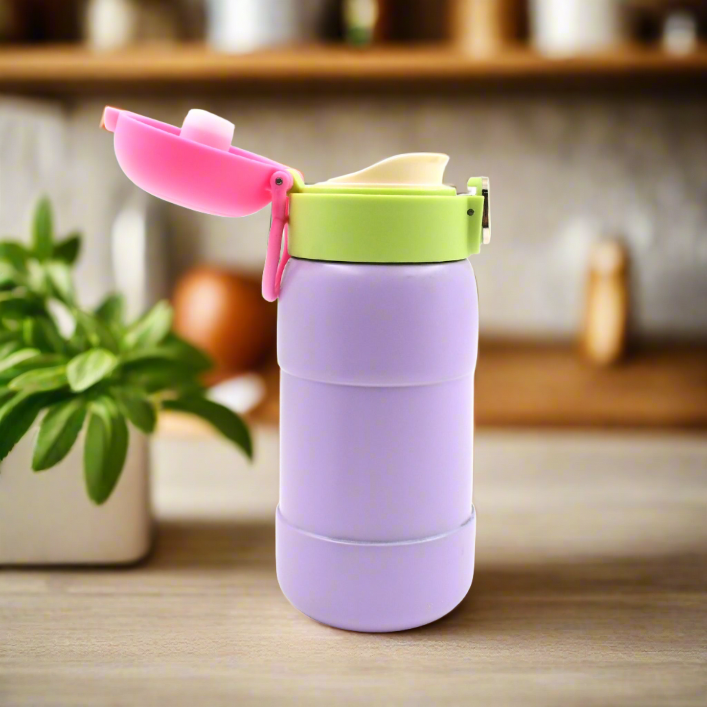 Duckstainless Steel Water Bottle For Kids Adults Steel Flask Metal Thermos Spill Proof Cap Closure Bpa Free For School Home Office Drinkware (1 Pc Mix Design)